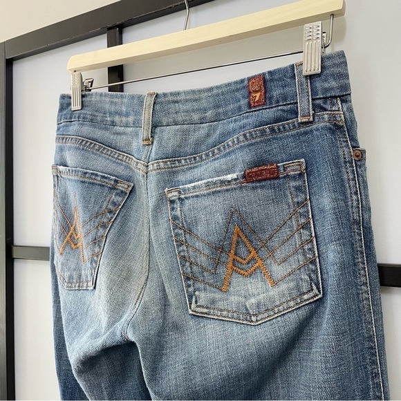 [28] 7 Of All Mankind Ombre Wide Leg Flare Denim Blue Jean Women’s #115561 - Picture 11 of 13